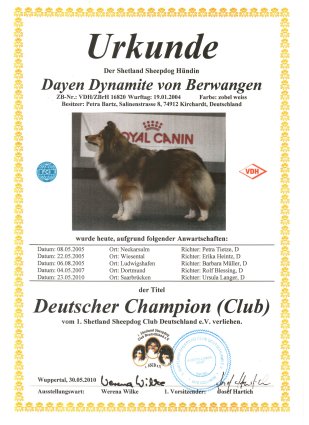 August 2010 Dayen ist Dt.Ch.Club